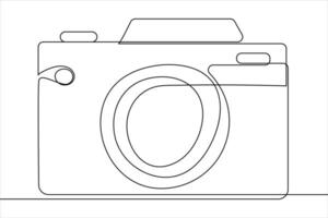 continu Célibataire ligne dessin ligne art de rétro photo caméra icône illustration vecteur