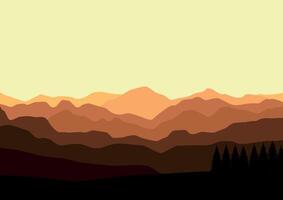 paysage avec montagnes. illustration dans plat style. vecteur