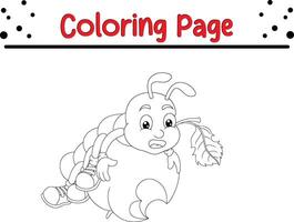 chenille coloration page. coloration livre pour enfants. vecteur