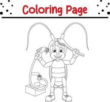 mignonne cafard coloration page. Bugs et insecte coloration livre pour les enfants vecteur