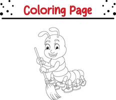 chenille coloration page. coloration livre pour enfants. vecteur