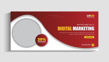 couverture de médias sociaux et modèle de bannière web pour agence de marketing numérique vecteur