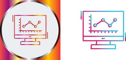 conception d'icône de graphique en courbes vecteur