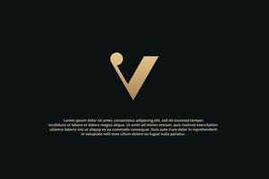 logo lettre v luxe abstrait vecteur