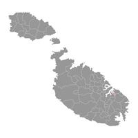 Birgu district carte, administratif division de Malte. illustration. vecteur