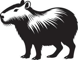 capybara silhouette illustration sur blanc Contexte. vecteur