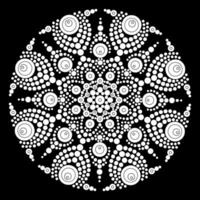 point mandala coloration page pour relaxation et méditation. Aborigène traditionnel art. point La peinture branché populaire conception isolé sur noir Contexte coloration livre pour des gamins et adultes vecteur
