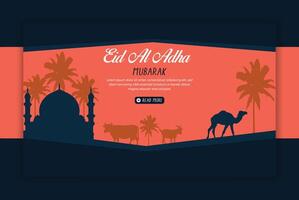 eid Al adha mubarak islamique Festival social médias bannière Publier modèle vecteur