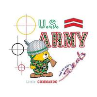 dessin animé ours illustration vectorielle militaire américaine - académie de police vecteur