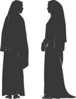 silhouette indépendant émirats femmes portant abaya noir Couleur seulement vecteur