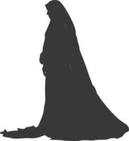 silhouette indépendant émirats femmes portant abaya noir Couleur seulement vecteur