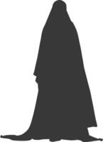 silhouette indépendant émirats femmes portant abaya noir Couleur seulement vecteur