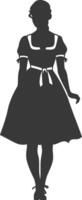 silhouette indépendant Allemagne femmes portant dirndl noir Couleur seulement vecteur