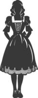 silhouette indépendant Allemagne femmes portant dirndl noir Couleur seulement vecteur