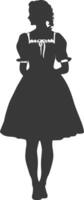 silhouette indépendant Allemagne femmes portant dirndl noir Couleur seulement vecteur