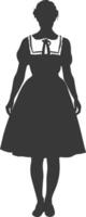 silhouette indépendant Allemagne femmes portant dirndl noir Couleur seulement vecteur