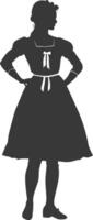 silhouette indépendant Allemagne femmes portant dirndl noir Couleur seulement vecteur