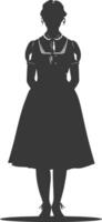 silhouette indépendant Allemagne femmes portant dirndl noir Couleur seulement vecteur