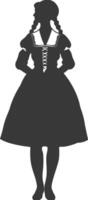 silhouette indépendant Allemagne femmes portant dirndl noir Couleur seulement vecteur