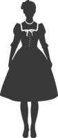 silhouette indépendant Allemagne femmes portant dirndl noir Couleur seulement vecteur