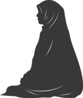 silhouette hijab symbole noir Couleur seulement vecteur