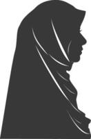 silhouette hijab symbole noir Couleur seulement vecteur