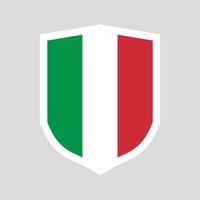 Italie drapeau dans bouclier forme Cadre vecteur