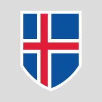 Islande drapeau dans bouclier forme Cadre vecteur