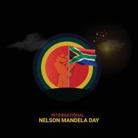 Nelson Mandela international journée Créatif les publicités conception. Nelson Mandela international jour, juillet 18 ans, , 3d illustration vecteur