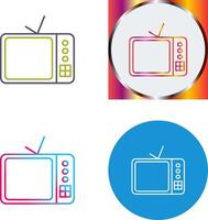la télé ensemble icône conception vecteur
