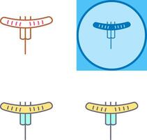 saucisse sur fourchette icône conception vecteur