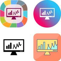 en ligne Statistiques icône conception vecteur