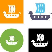 conception d'icône de bateau viking vecteur