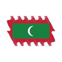 vecteur de drapeau maldives avec style pinceau aquarelle