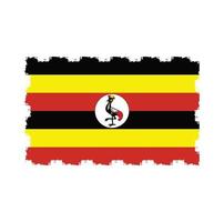 vecteur de drapeau ougandais avec style pinceau aquarelle