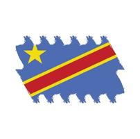 vecteur de drapeau de la république démocratique du congo avec style pinceau aquarelle