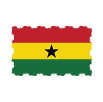 vecteur de drapeau du ghana avec style pinceau aquarelle