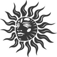 silhouette logo ou symbole de Soleil noir Couleur seulement vecteur