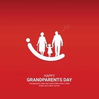content grands-parents journée Créatif les publicités conception.heureux grands-parents jour, juillet 28, , 3d illustration vecteur