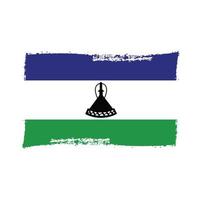 drapeau du lesotho coups de pinceau peints vecteur