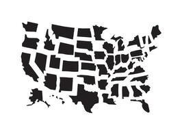 silhouette de carte des états-unis vecteur