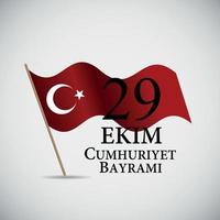 29 ekim cumhuriyet bayraminiz. Traduction. 29 octobre jour de la république turquie. illustration vectorielle vecteur