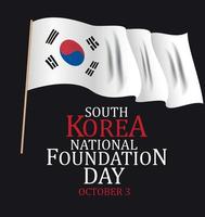 3 octobre jour de la fondation de la république de corée du sud 2018. illustration vectorielle