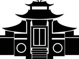 temple chinois culte bâtiment shilhouette vecteur