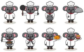 illustration vectorielle de dessin animé chef koala. vecteur