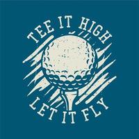 conception de t-shirt je préfère jouer au golf avec une illustration vintage de bâton de golf vecteur