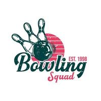 création de logo équipe de bowling est 1998 avec boule de bowling frapper illustration vintage de bowling vecteur