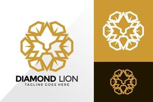 conception de logo d'étoile de lion de diamant, conception de logos d'identité de marque modèle d'illustration vectorielle vecteur
