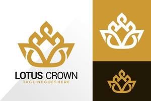 conception de logo de couronne de lotus, concept de conception de logos créatifs pour le modèle vecteur