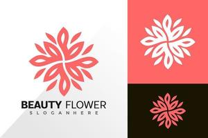 conception de vecteur de logo de ligne de fleur de beauté. emblème abstrait, concept de conception, logos, élément de logotype pour le modèle